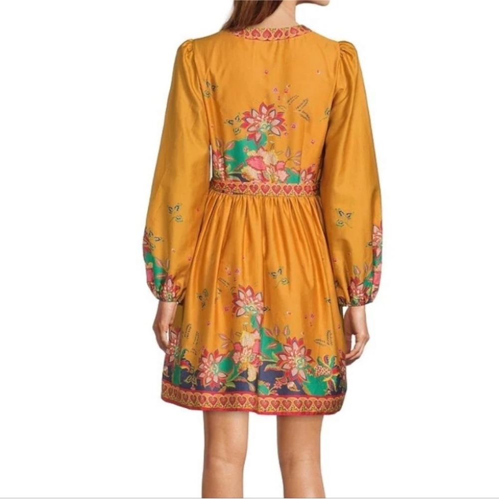 NWT ANTONIO MELANI Emma Floral Tropical Printed Voile Surplice V-Neck Dress - Picture 4 of 8